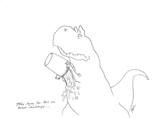 T-rex Trying to do the ALS ICE Bucket Challenge