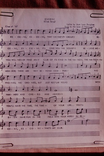ESCONI Flashback Friday #20: ESCONI Class Song from 1967