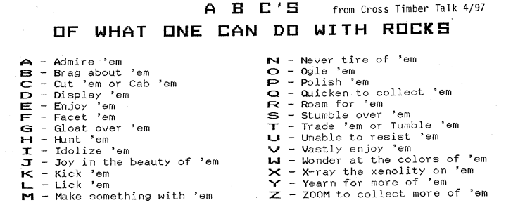 Throwback Thursday #89: A B C’s Of What One Can Do With Rocks