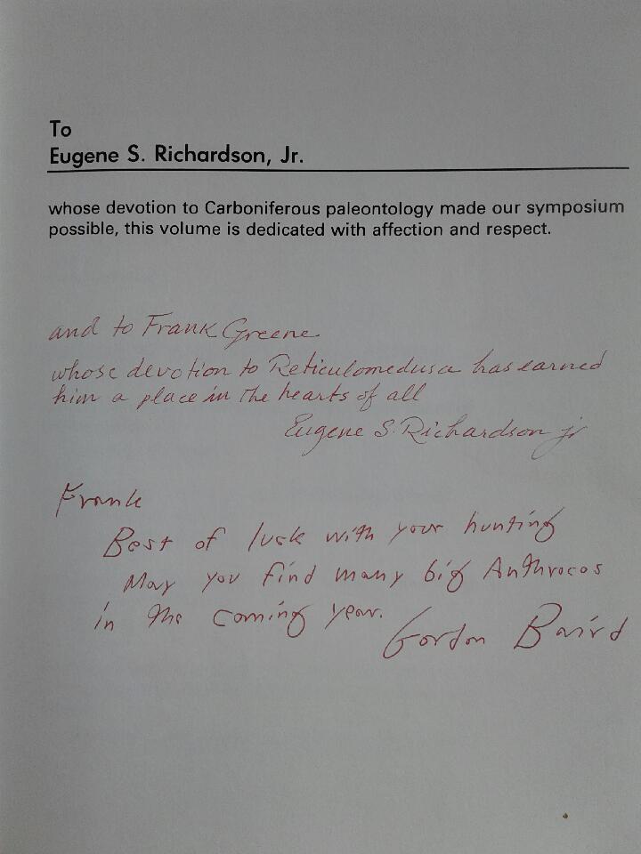 Mazon Monday #107: Book Inscription in Nitecki’s “Mazon Creek Fossils”