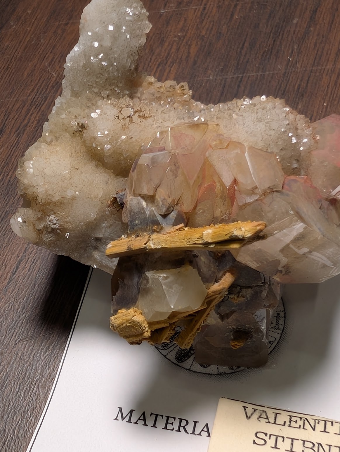 2026 ESCONI Gem, Mineral, and Fossil Show – Preview #22: Valentinite after Stibnite on Barite
