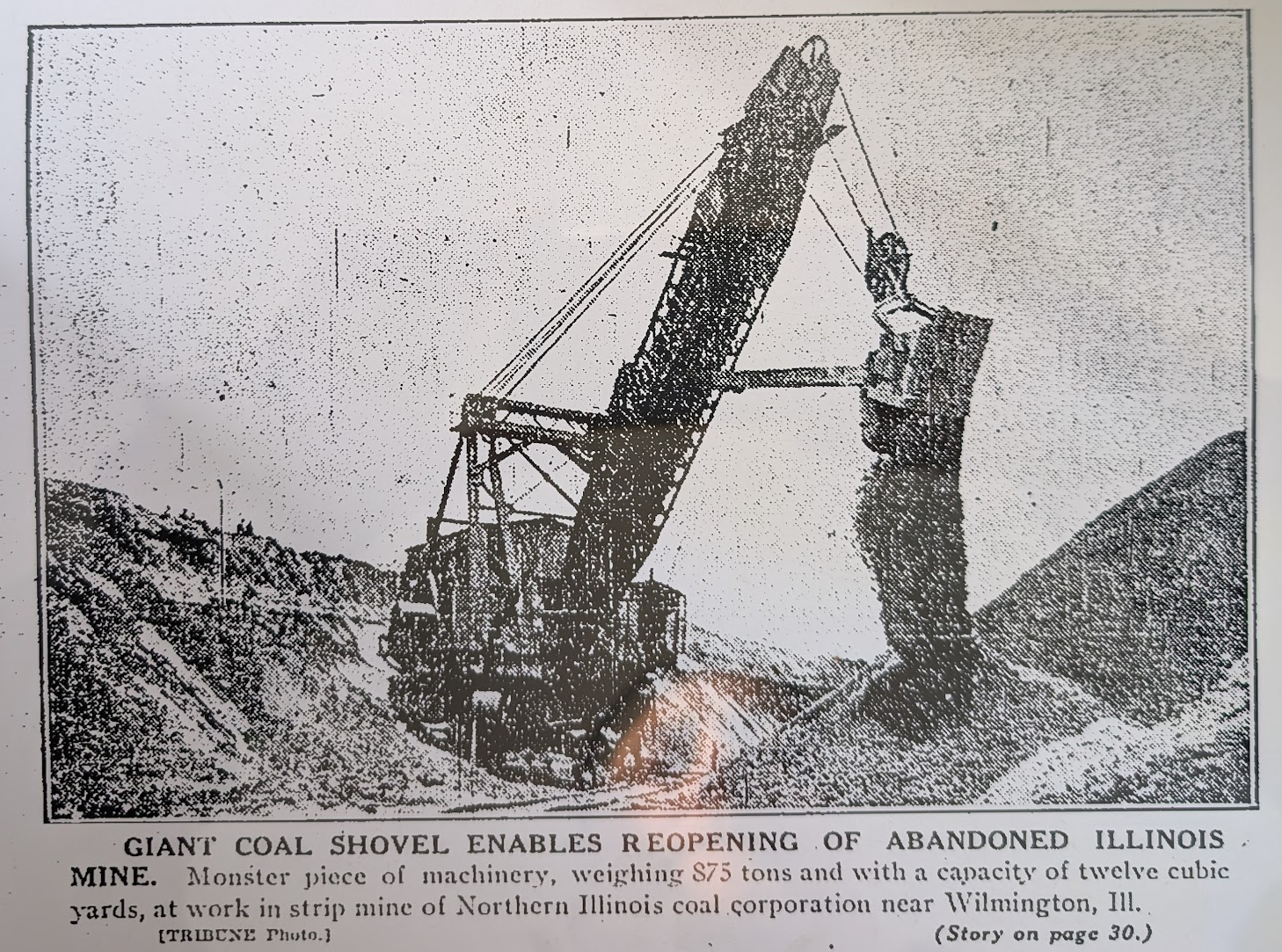 Mazon Monday #311: Strip mining begins in Braidwood on May 23, 1928