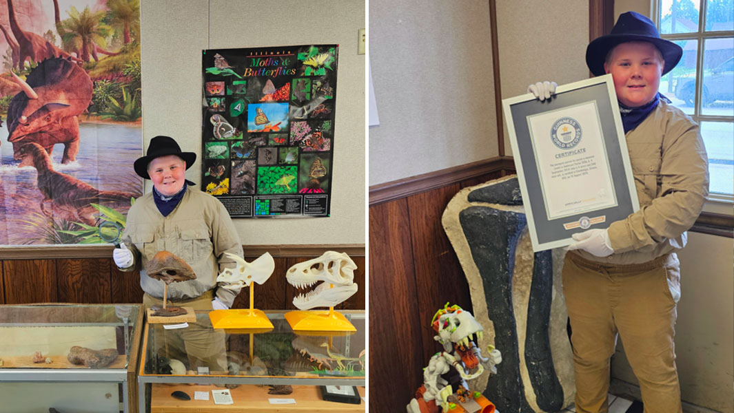 Dinosaur-loving schoolboy opens natural history museum with astonishing fossil collection